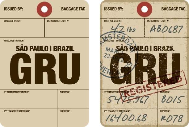 老式机场行李标签图标图片下载