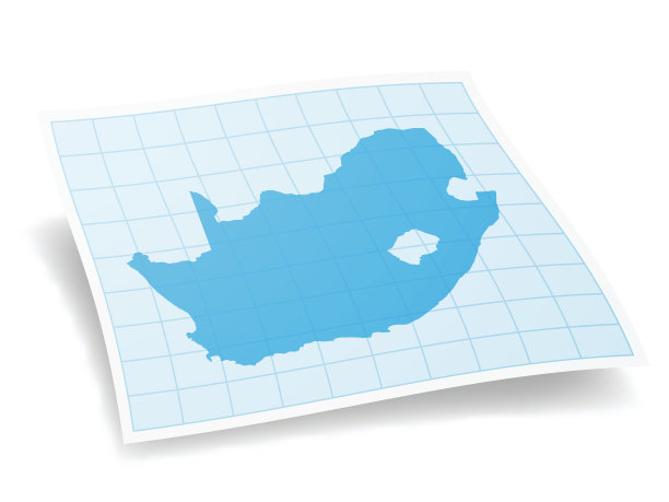 南非地图孤立的白色背景图片下载