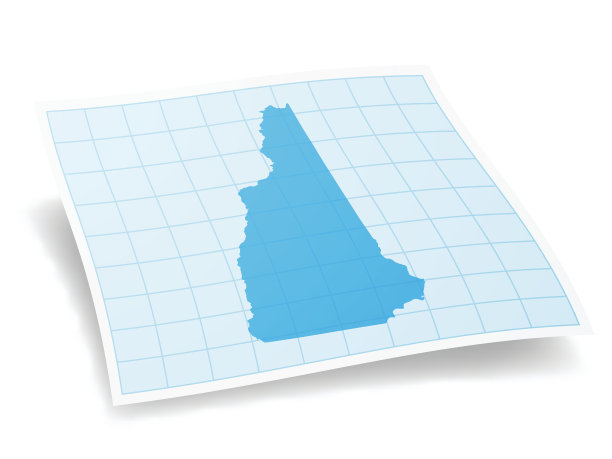 新罕布什尔州地图孤立的白色背景图片下载