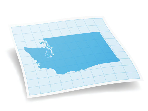 华盛顿地图孤立的白色背景图片下载