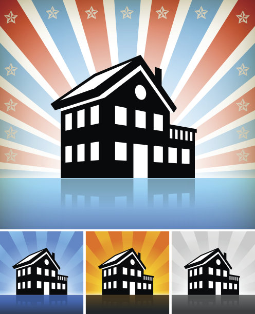 住宅建筑与星星图片下载