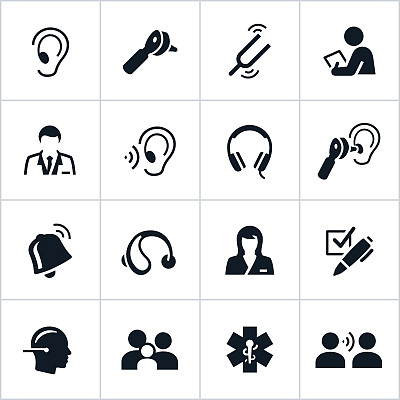 黑色的听力学图标图片下载