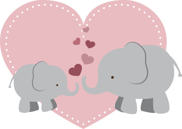 大象妈妈和心形宝宝图片下载
