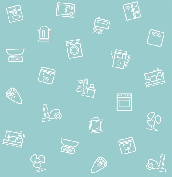 电器，无缝图案，蓝灰色。图片下载