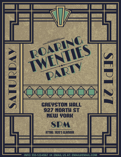 艺术装饰派对邀请模板图片下载