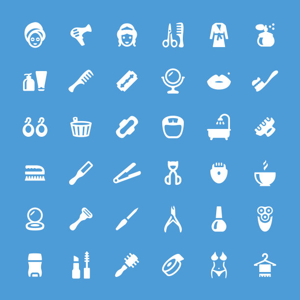 化妆品和化妆品相关的矢量图标设置图片下载