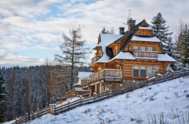 冬天的度假别墅，Zakopane图片下载