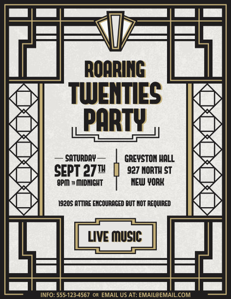 艺术装饰派对邀请模板图片下载