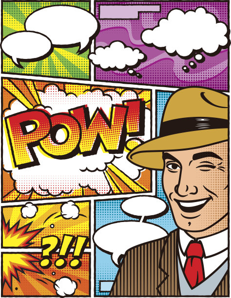 古董人漫画书布局模板素材图片