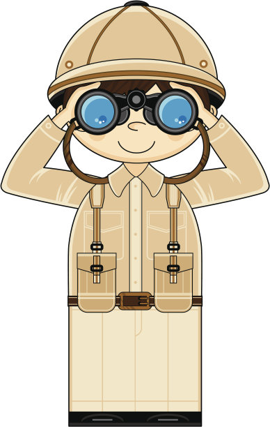 迷你探险家与双筒望远镜图片下载