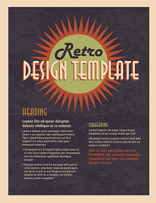 复古垂直深灰色演示模板与样本文本布局图片下载