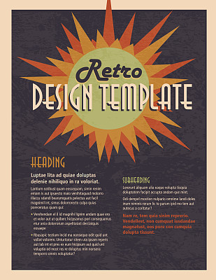 复古垂直深灰色演示模板与样本文本布局图片下载