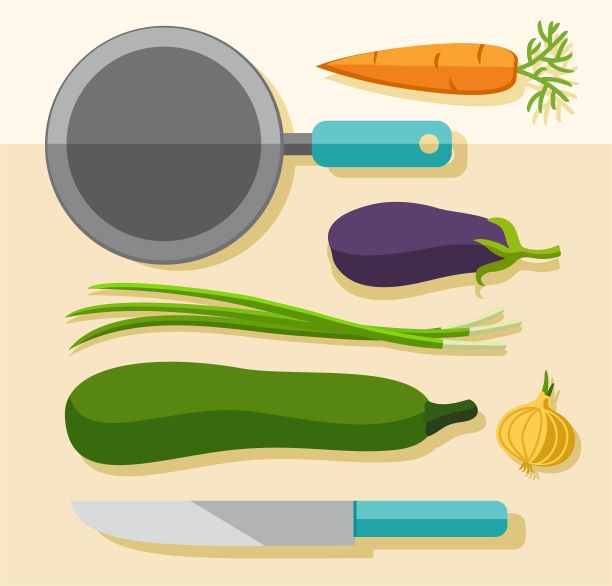 蔬菜煮，彩绘。图片下载