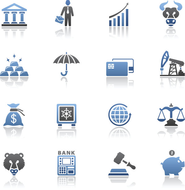 金融和银行图标设置图片下载