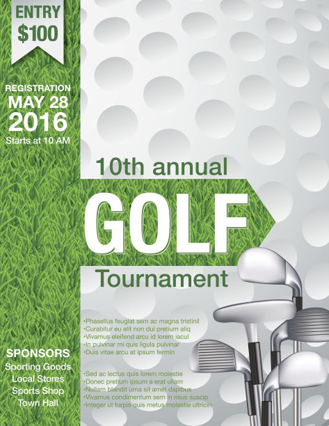 高尔夫募捐比赛模板图片下载