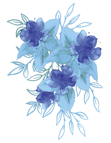 手绘水彩花束图片下载