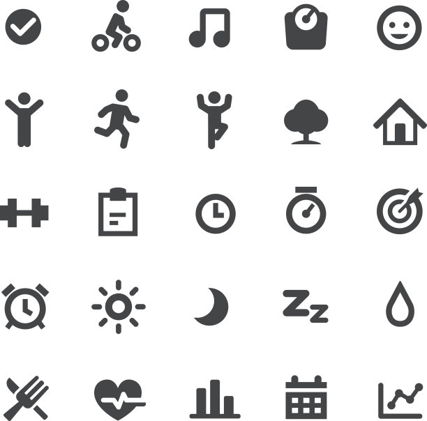 健康和健身图标-智能系列图片下载