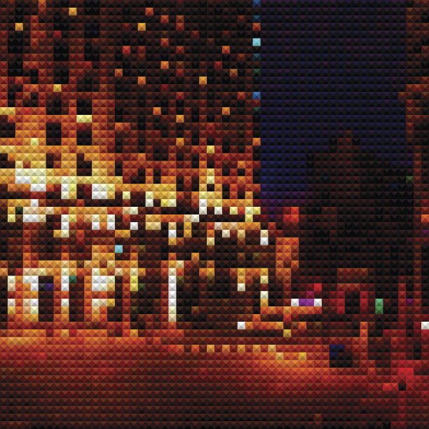 抽象色彩马赛克在夜间图案背景中检查城市图片下载