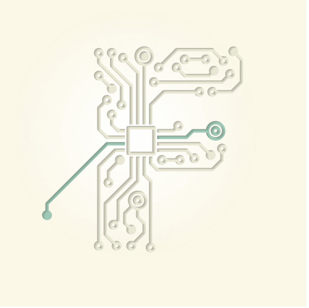 字母F(切断电子导电轨道)图片下载