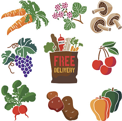 健康的食品杂货店购物图片下载