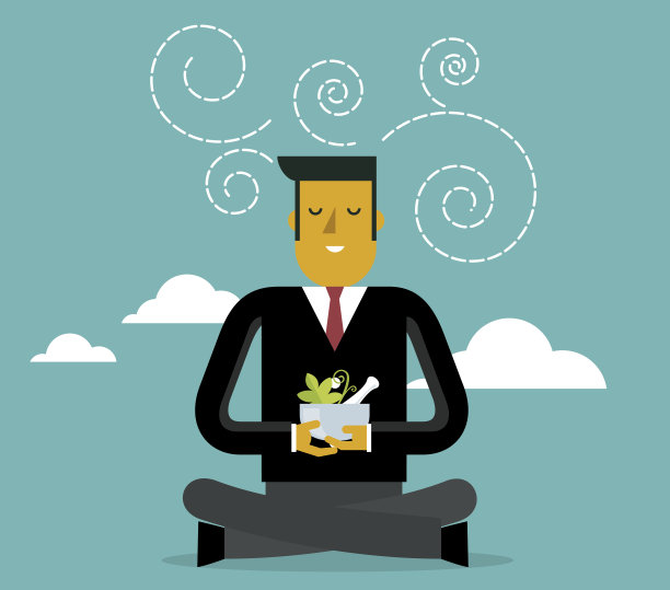 商人冥想图片下载