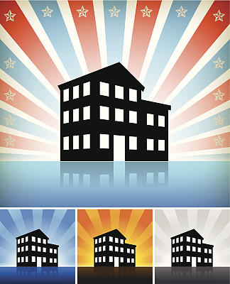 住宅建筑与星星图片下载