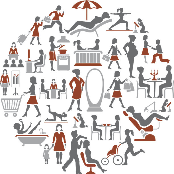 现代女性生活拼贴图片下载