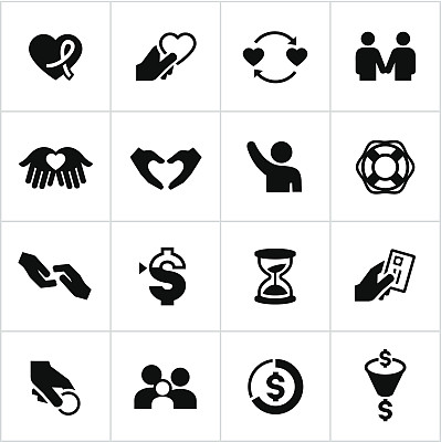 黑色慈善图标图片下载