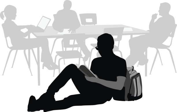 学生阅读轮廓图片下载