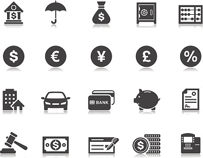 银行和金融图标| Pictoria系列图片下载