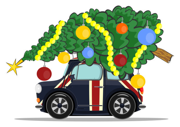 圣诞树车图片下载