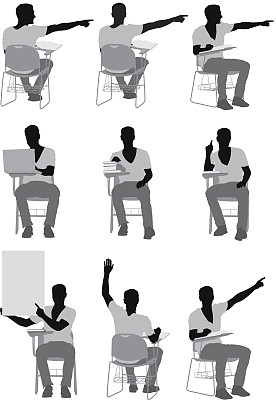 男人坐在学习椅上图片下载