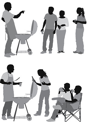 一群朋友一起烧烤图片下载