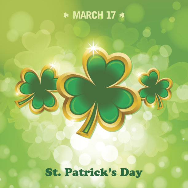 圣帕特里克节黄金三叶草图片下载