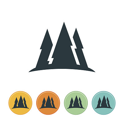 山与松树的图标图片下载