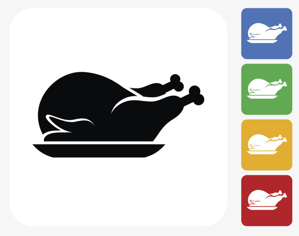 家禽盘图标平面设计图片下载