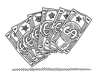 美元纸币卡通画图片下载