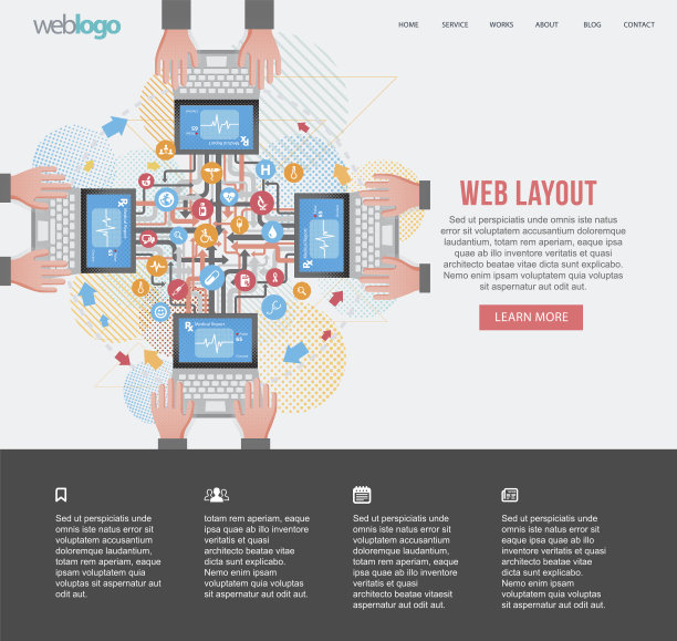 医疗保健技术网站模板图片下载