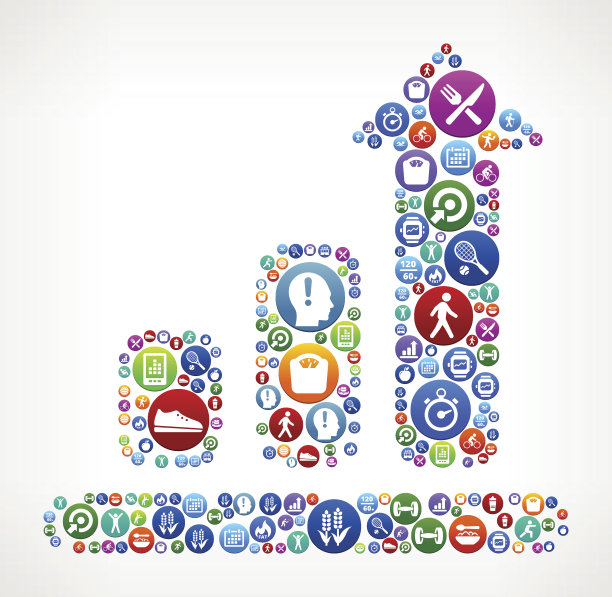 进度表健身和饮食矢量按钮模式图片下载