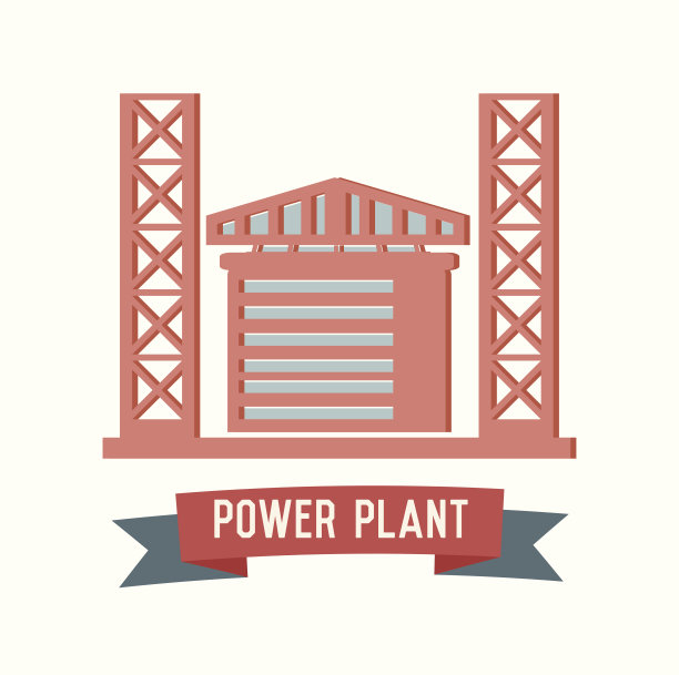 白色背景上的电厂符号图片下载