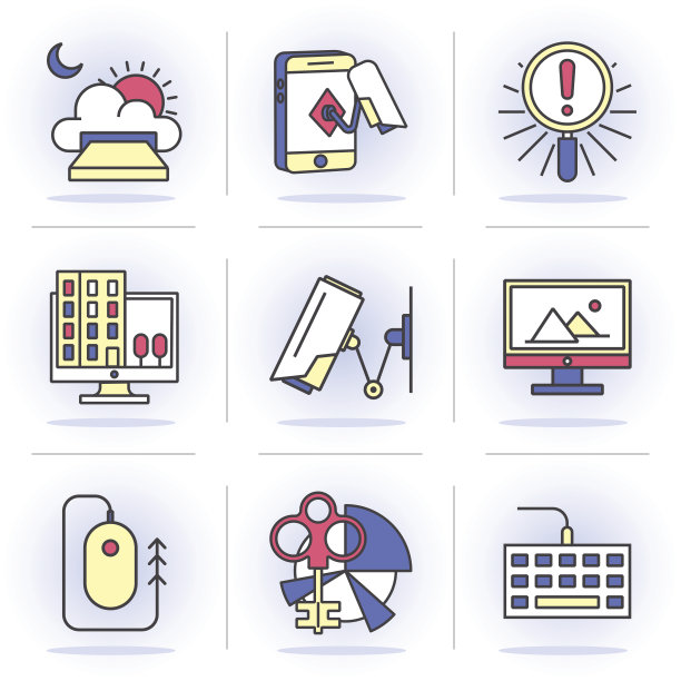 平面线图标设置。图片下载