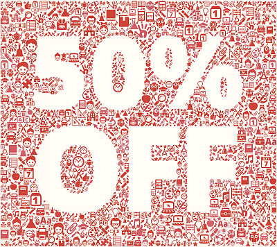 50%的教育版权免费矢量艺术模式图片下载