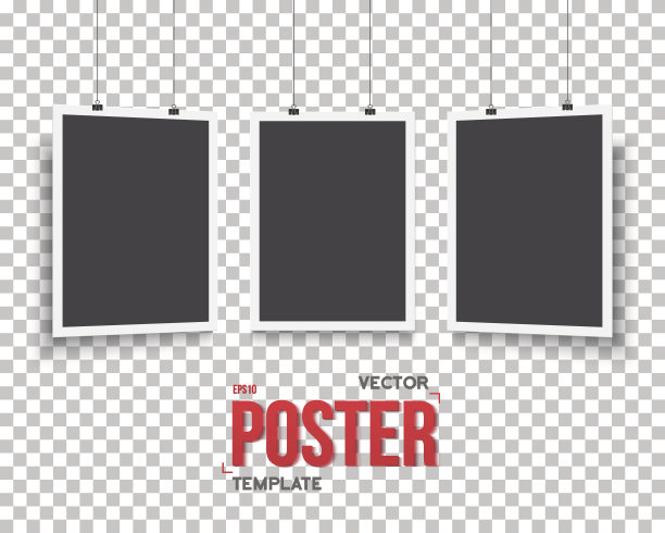 矢量海报模型集。现实向量EPS10纸黑色Pos图片下载