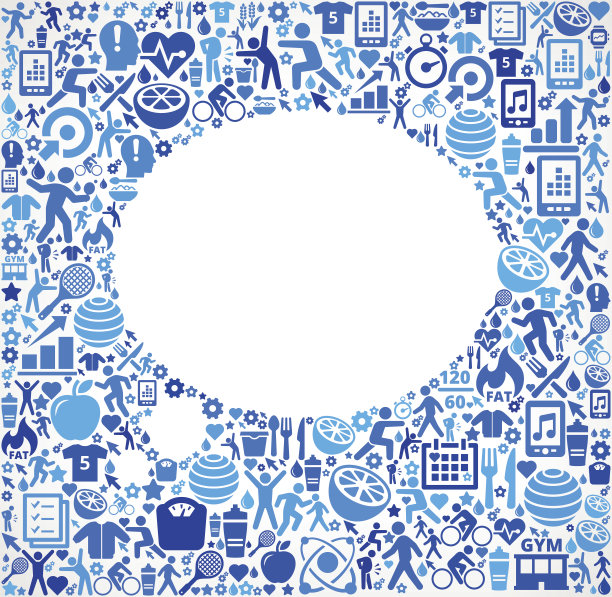 语音泡泡健身和饮食矢量按钮模式图片下载