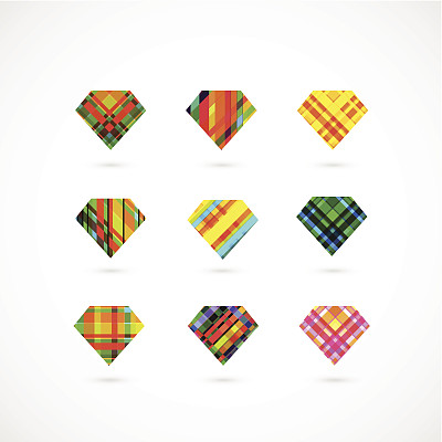 抽象的彩色钻石图案图标设计图片下载