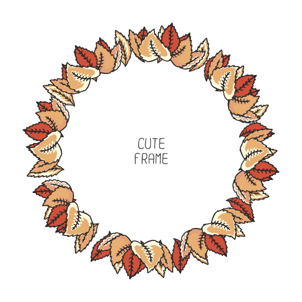 向量美丽的秋天框架由树叶。插图。背景。图片下载