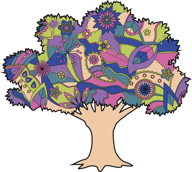 五彩缤纷的树图片下载