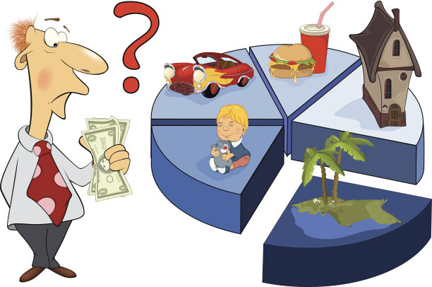 人的生活费用图表漫画图片下载