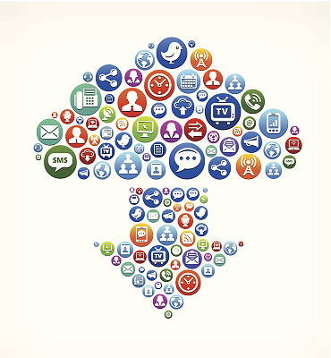 下载云免版税矢量社交网络和互联网图标集图片下载