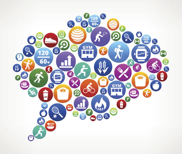 聊天泡泡健身和饮食矢量按钮模式图片下载